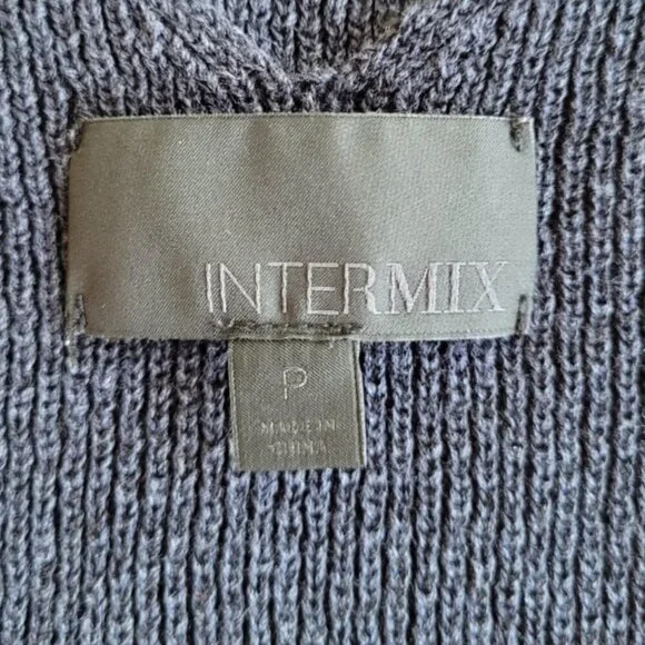 INTERMIX Navy Linen Cotton Knit Tank Crisscross Side Cutout Luxury Top Small - Picture 9 of 10